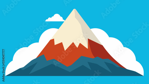 Witness a Tall Mountain with its Peak Perpetually Shrouded in Clouds