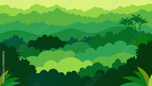 Discover the Layered and Varied Greens of a Lush Humid Rainforest