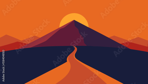 Observe the Long Shadow of a Mountain Stretching Across a Valley