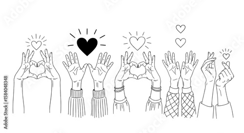 Hands Forming Heart Shapes Love Unity and Affection