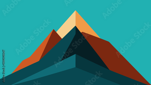 Ascend to the Top of a Mountain a Sharp Bare Rock Pyramid Peak