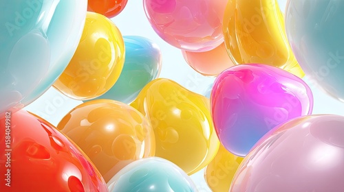 Abstract, colorful, glossy shapes