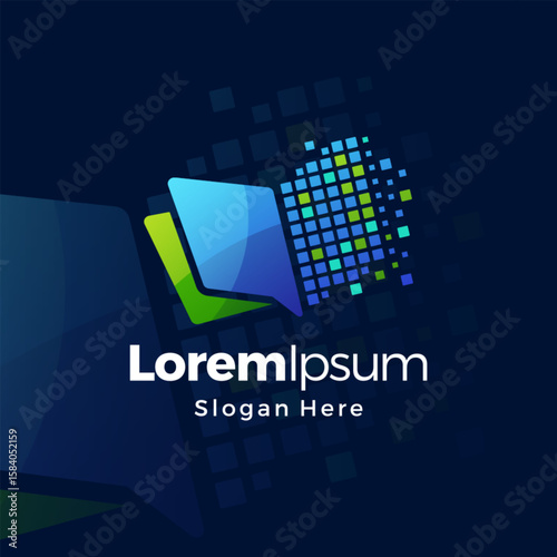 Digital book education logo gradient color template design