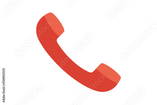 Flat Phone Receiver Icon Tilted On White
