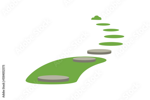 Flat Garden Path With Stepping Stones