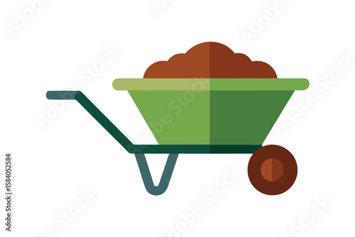 Flat Flower Wheelbarrow Filled With Soil