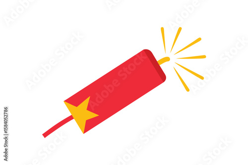 Firecracker With Spark Trails Red Body An