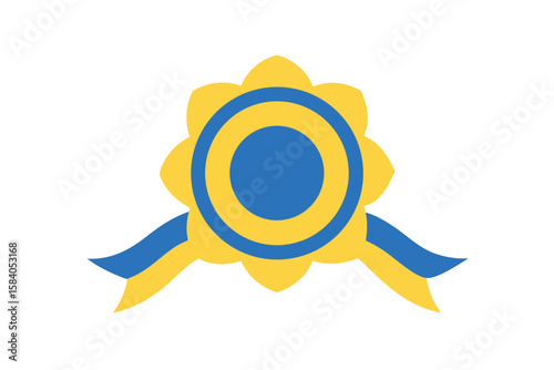 Decorative Cartoon Medallion With A Center Crest