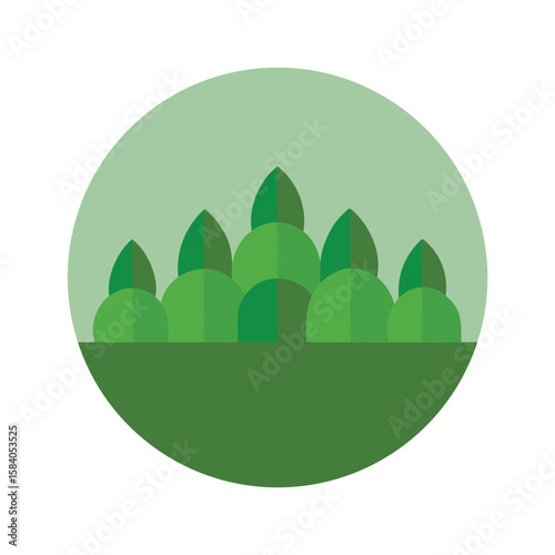 Clipped Hedge In Round Geometric Shapes