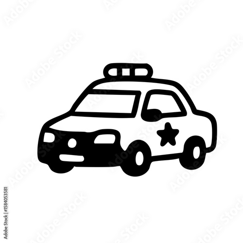 パトカー　線画　手書き