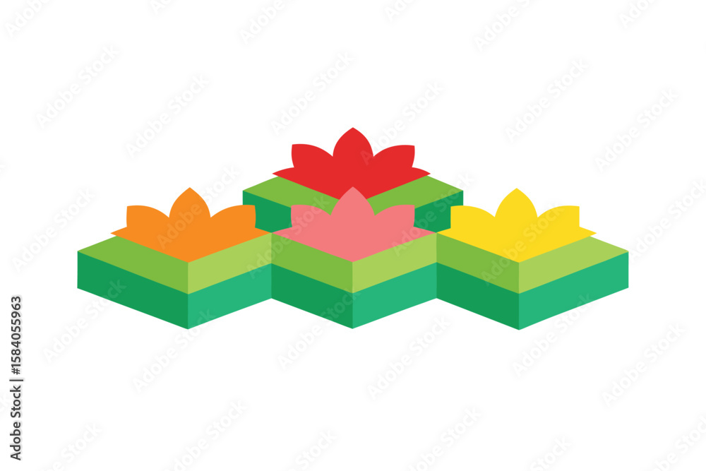 Obraz premium Abstract Patch Of Color Coded Flower Beds