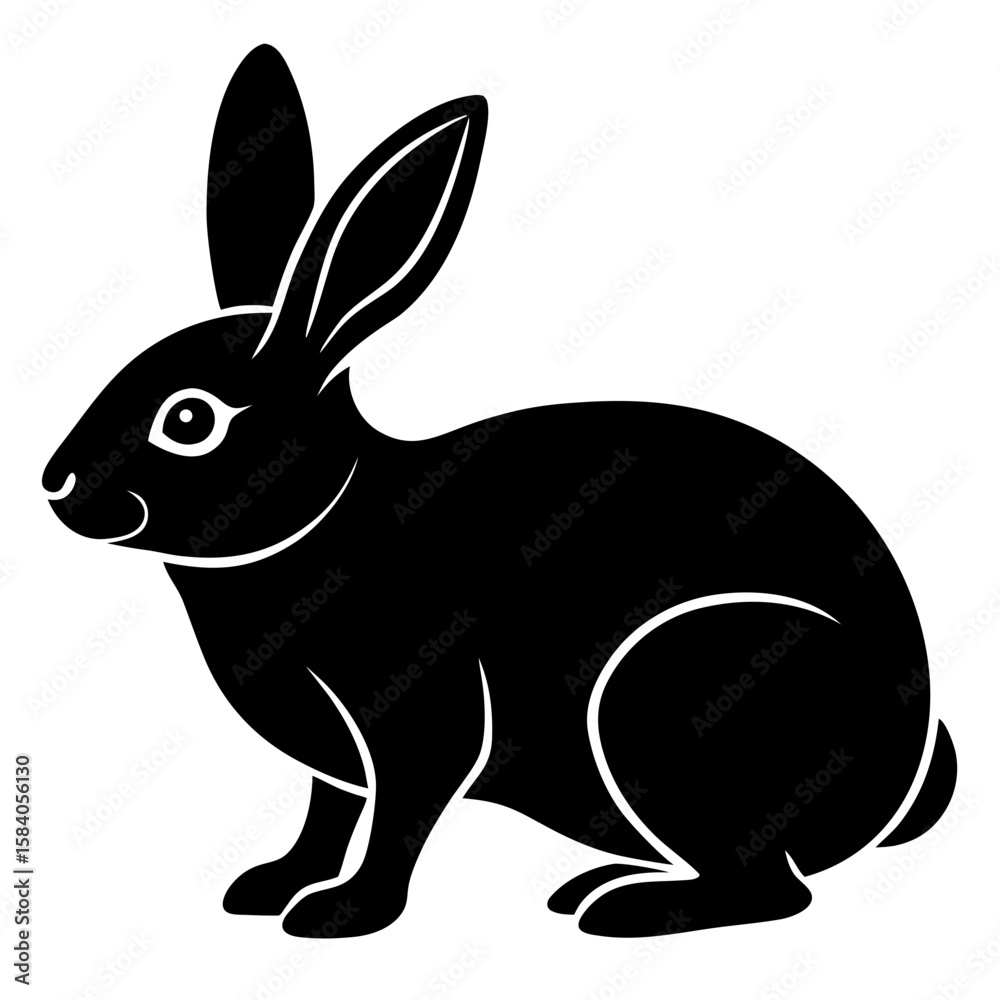 Fototapeta premium black and white rabbit