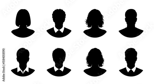 Versatile Profile Icons: Black and White User Silhouettes for Websites and Apps