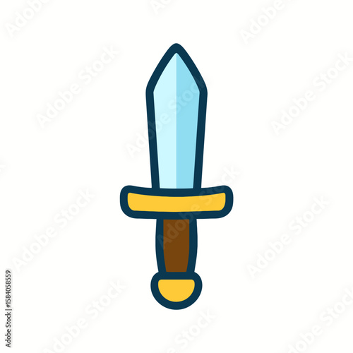 Dagger or Short Sword Icon in Flat Design