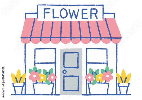 Flower shop with colorful flowers_color