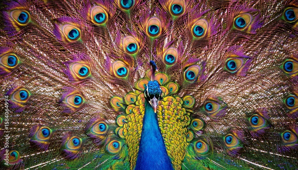 Obraz premium peacocks in a kaleidoscope of color