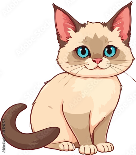 Cute cartoon a illustrator vector balinese cat