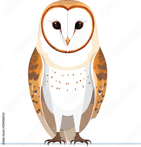 Cute cartoon a illustrator vector Barn owl