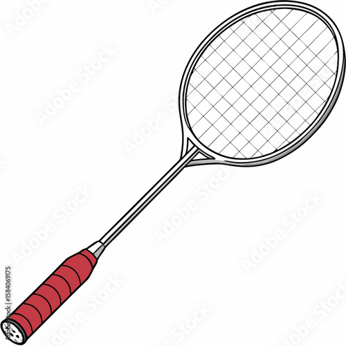 Badminton racket on a white background