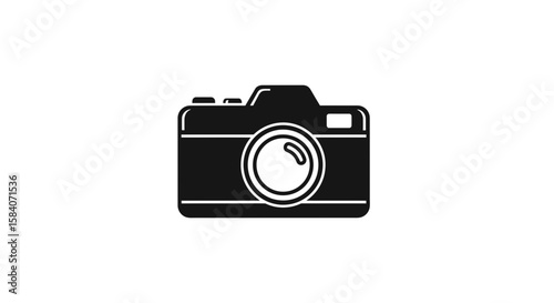 Vector stock photo of black and white camera for photography enthusiasts and professional photographers to use now