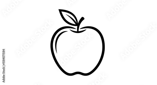 Vector apple fruit outline drawing vector illustration healthy food design organic fresh harvest simple clip art icon