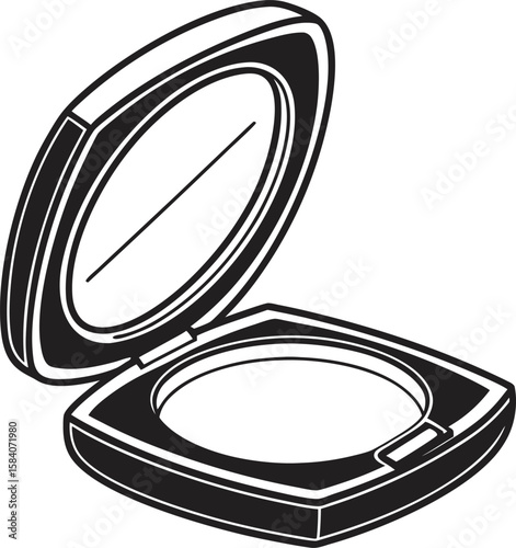 Compact mirror with open compartment design element