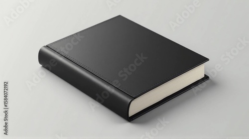 Black Closed Hardcover Book on White Background