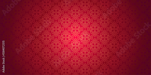 Elegant Chinese Red and Gold Seamless Pattern Background
