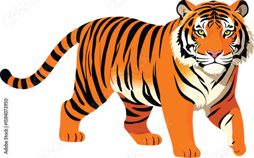 Cute cartoon a illustrator vector Bengal tiger