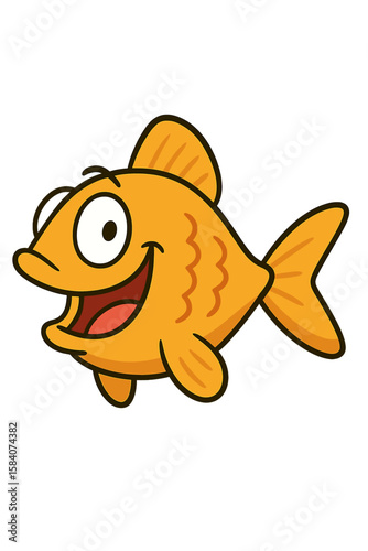 Cheerful Goldfish Cartoon