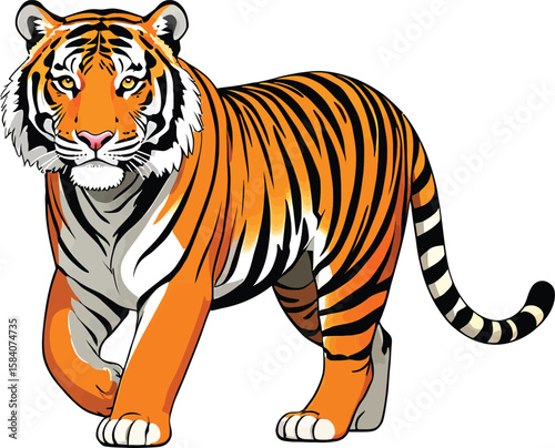 Cute cartoon a illustrator vector Bengal tiger