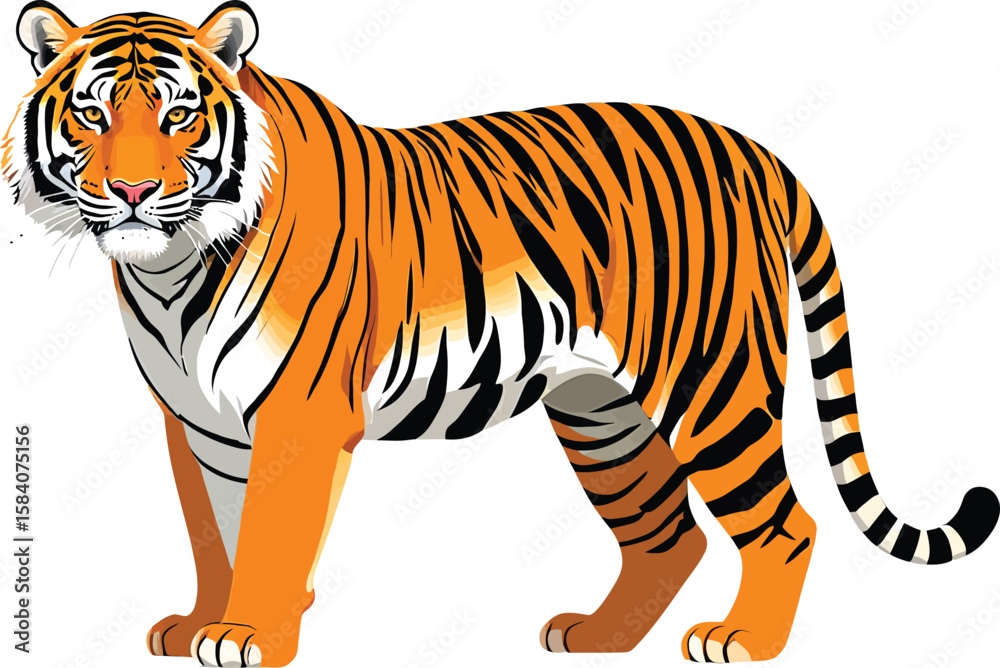 Obraz premium Cute cartoon a illustrator vector Bengal tiger