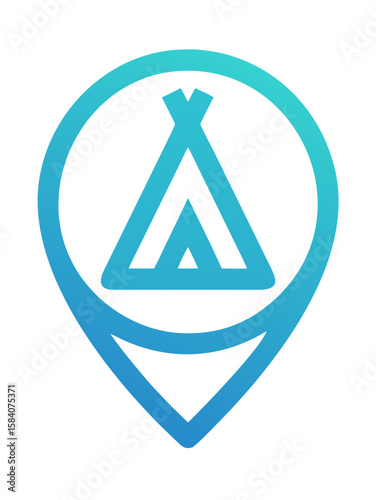Free Download Location Pin with Tent Icon - GFXLoad