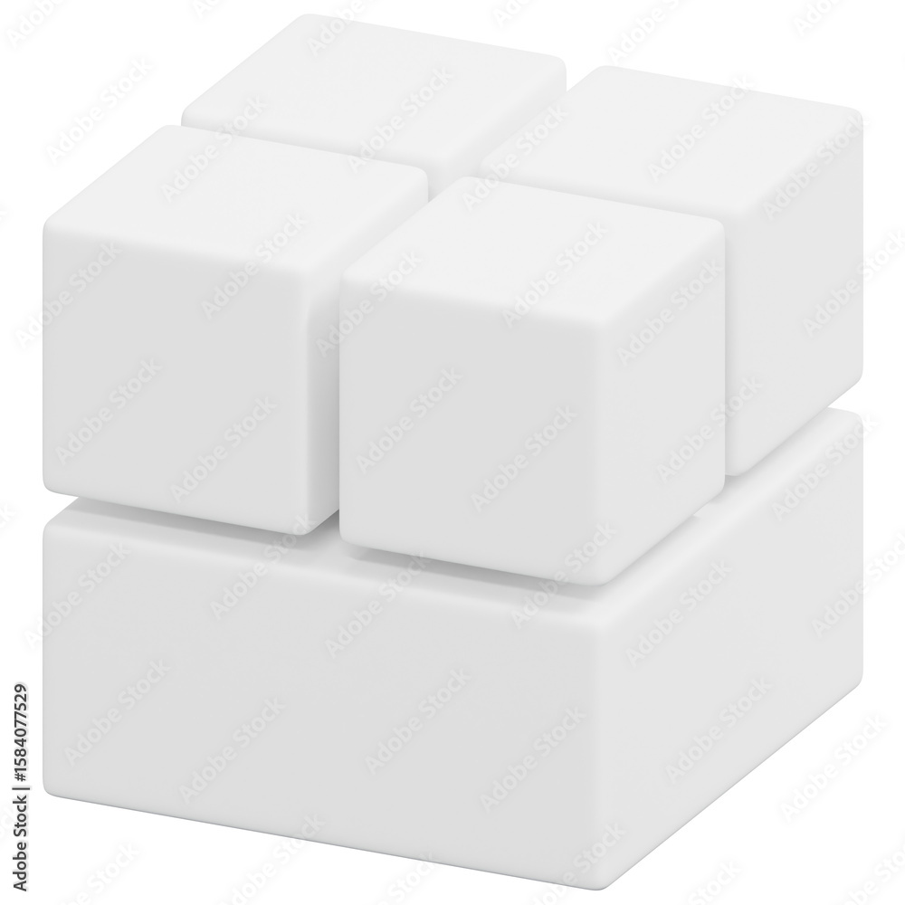 Fototapeta premium 3D Raised Cube Base Icon