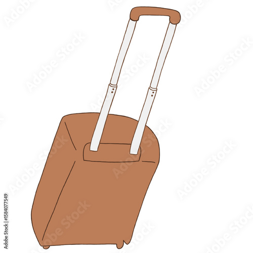 キャリー　旅行　趣味　イラスト　茶色　単体　　イラスト