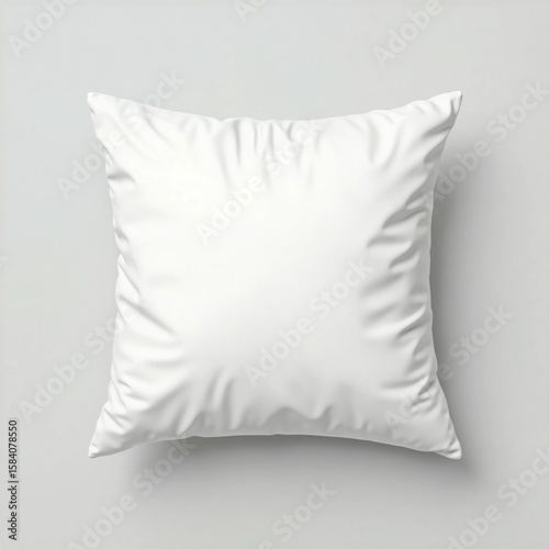 White Square Pillow Mockup Isolated on Light Background