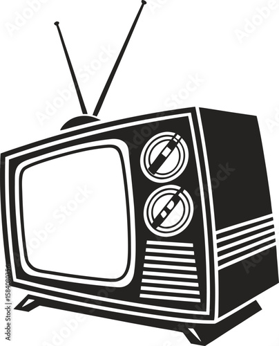 Classic television silhouette with antenna