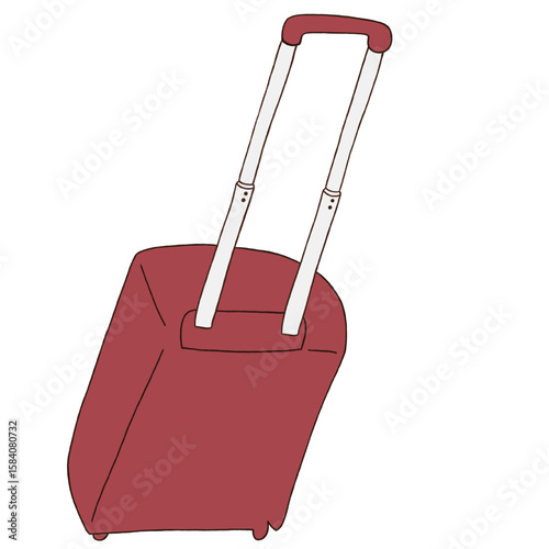 キャリー　旅行　趣味　イラスト　赤　単体　　イラスト