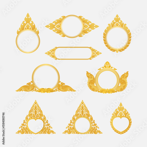 Khmer ornament border frame corner photo Kbach khmer