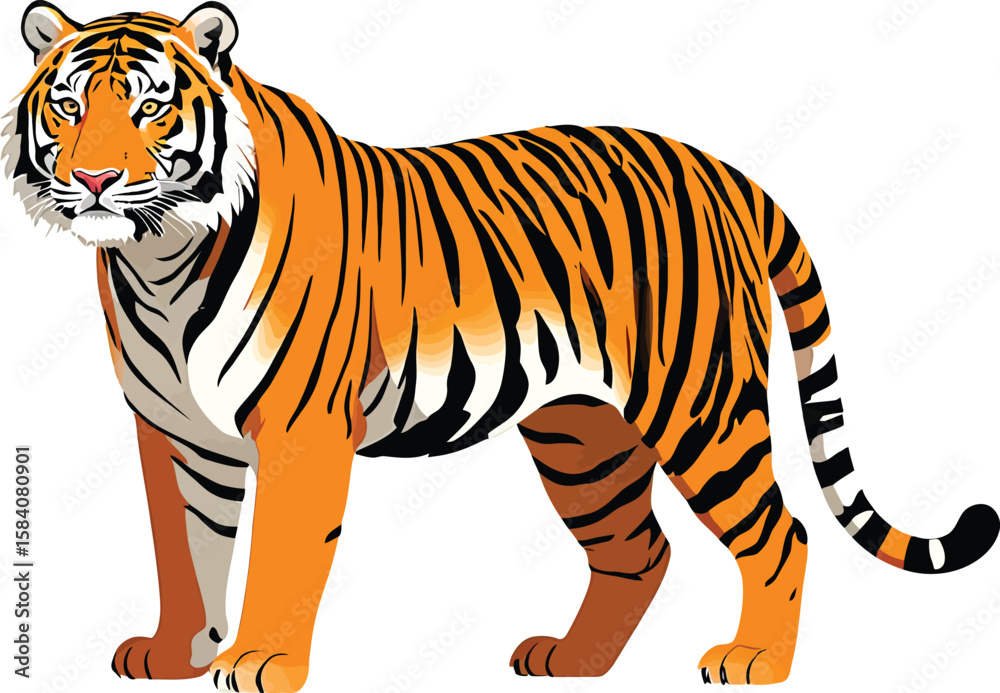Obraz premium Cute cartoon a illustrator vector Bengal tiger
