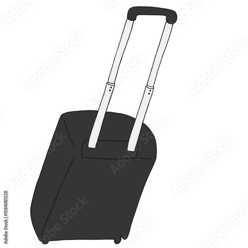 キャリー　旅行　趣味　イラスト　黒　単体　　イラスト
