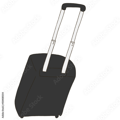 キャリー　旅行　趣味　イラスト　黒　単体　　イラスト