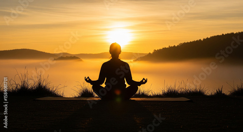 Person Meditating Sunrise Morning Ritual Mindfulness Spiritual Wellness