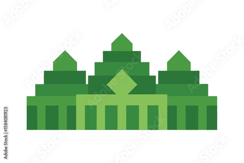 Vector Style Hedges Arranged In Geometric Pattern