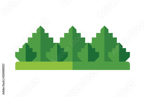 Vector Style Hedges Arranged In Geometric Pattern