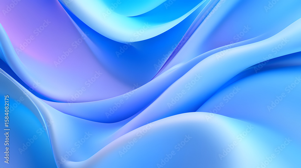 Obraz premium Flowing Blue Waves Abstract Background