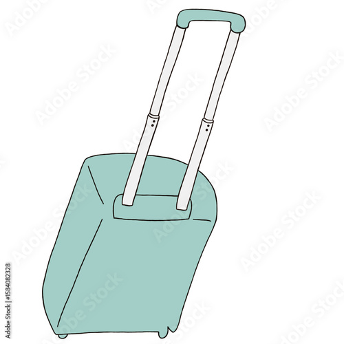 キャリー　旅行　趣味　イラスト　水色　単体　　イラスト