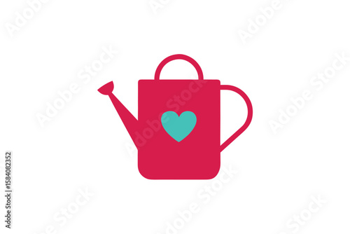 Stylized Watering Pot With Heart Symbol