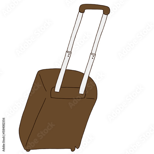 キャリー　旅行　趣味　イラスト　茶色　単体　　イラスト