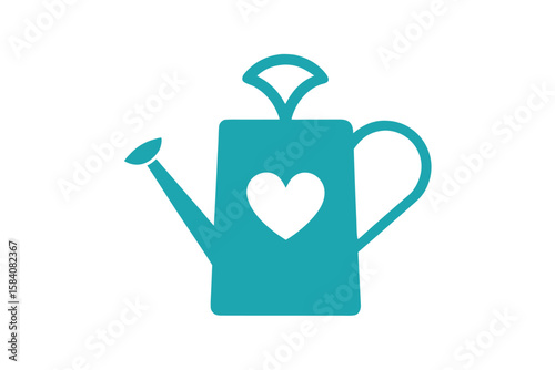 Stylized Watering Pot With Heart Symbol